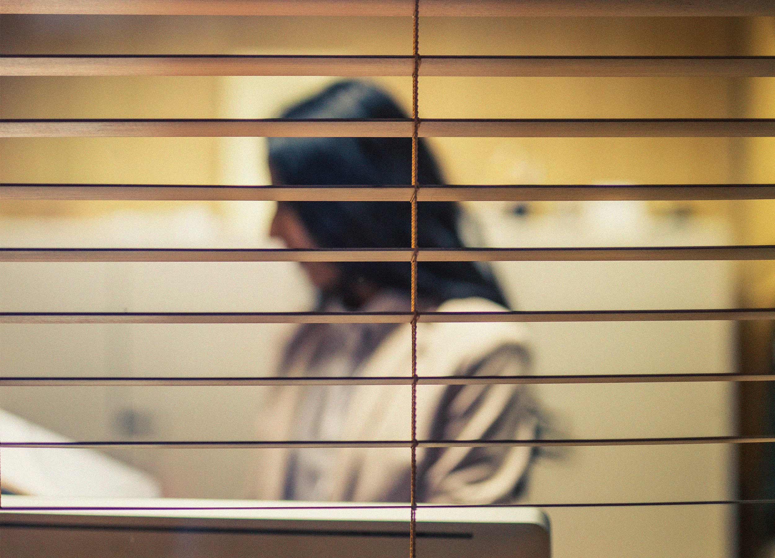 Visual of person through a window